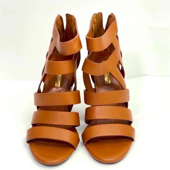 Cognac Brown BCBGeneration Maya Wedge Sandal Sz 7 - Picture 3 of 4